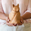 Beechwood cat in blanket memorial urn — Rest By Me