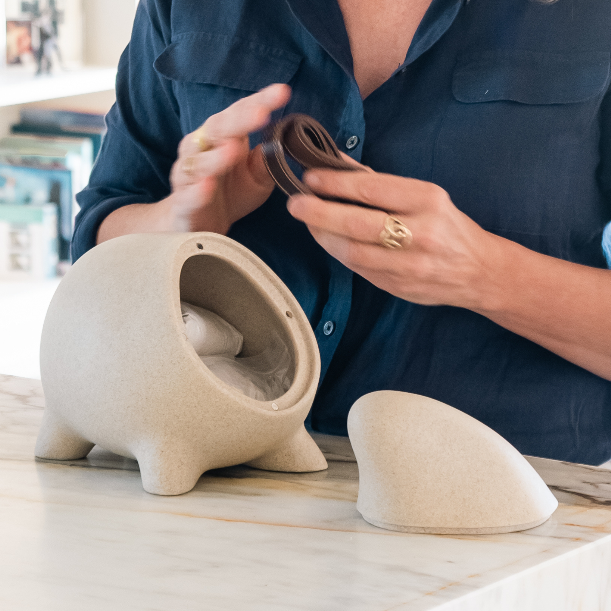 Four legged sand resin pet memorial urn — Rest By Me