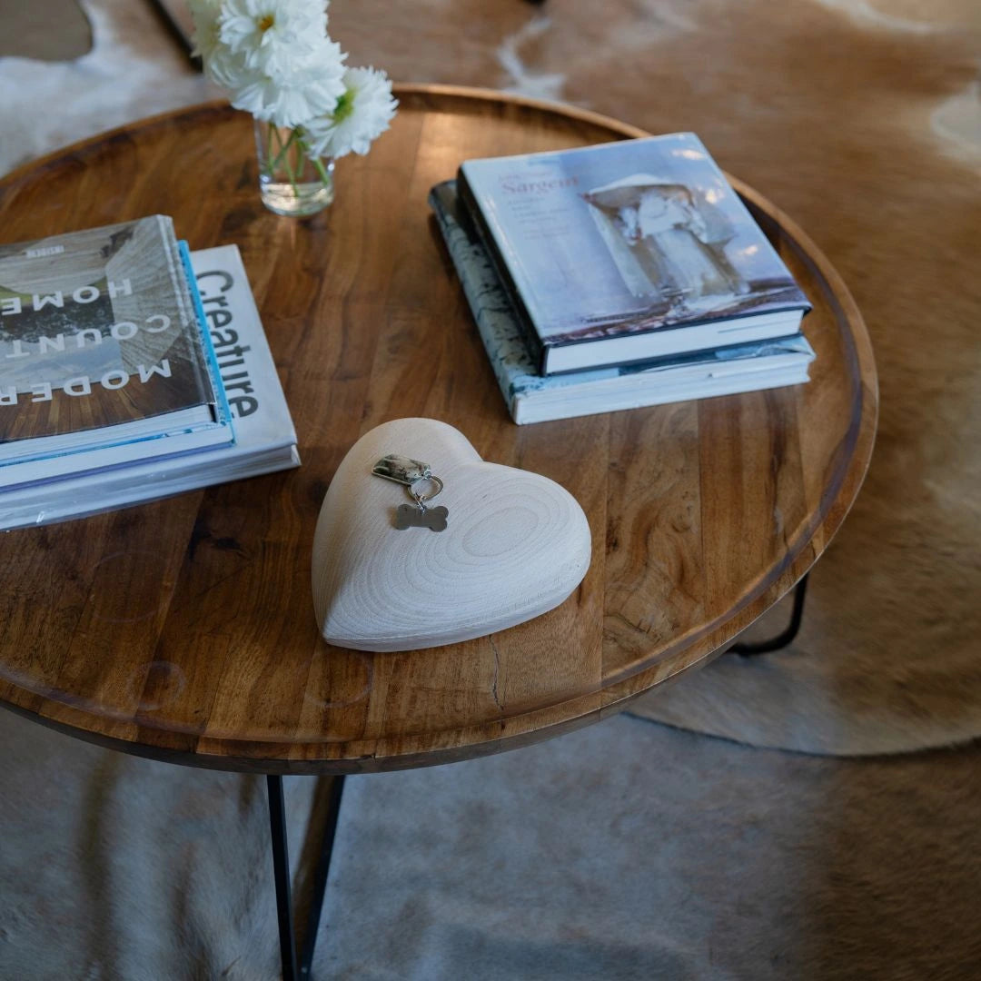 Beechwood Hurt Urn on Coffee Table